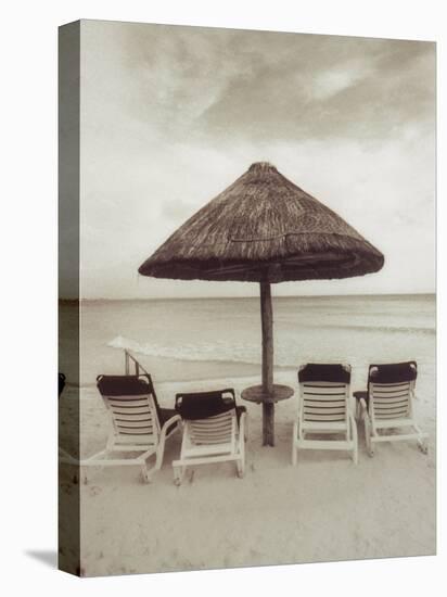 Palapa Umbrella on the Beach, Cancun, Mexico-Mark Gibson-Premier Image Canvas