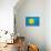 Palau Flag Design with Wood Patterning - Flags of the World Series-Philippe Hugonnard-Stretched Canvas displayed on a wall