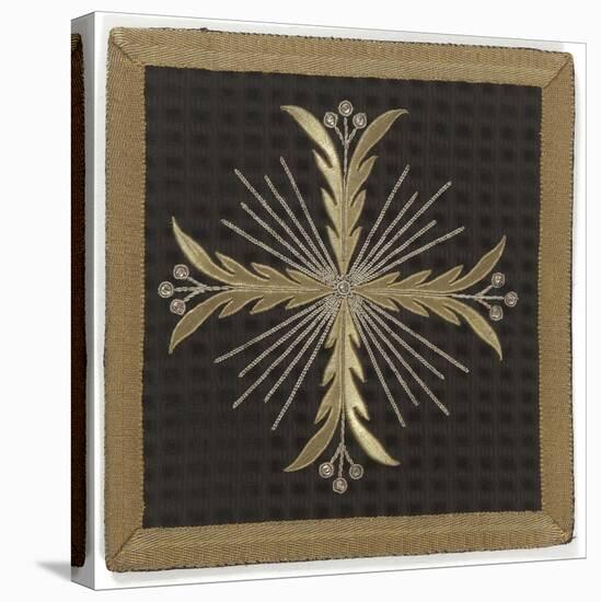 Pale Black Velvet Embroidered with Gold and Silver-null-Premier Image Canvas