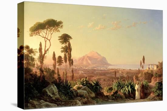 Palermo with Mount Pellegrino, C.1850-Carl Wilhelm Goetzloff-Premier Image Canvas