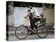 Palestinian Man, 28, Takes His Son, 4, and Daughter, 2, on His Bicycle-null-Premier Image Canvas