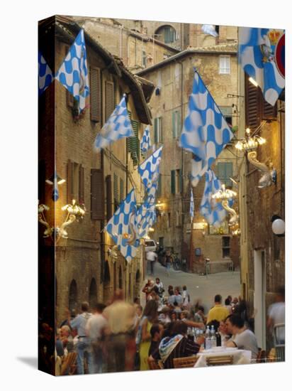 Palio Banquet for Members of the Onda (Wave) Contrada, Siena, Tuscany, Italy, Europe-Ruth Tomlinson-Premier Image Canvas