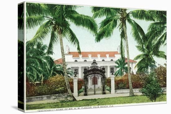 Palm Beach, Florida - Flagler House, Whitehall Exterior View-Lantern Press-Stretched Canvas