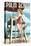 Palm Beach, Florida - Pinup Girl Lifeguard-Lantern Press-Stretched Canvas