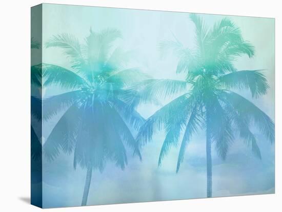 Palm Breeze Blue II-Mia Jensen-Stretched Canvas