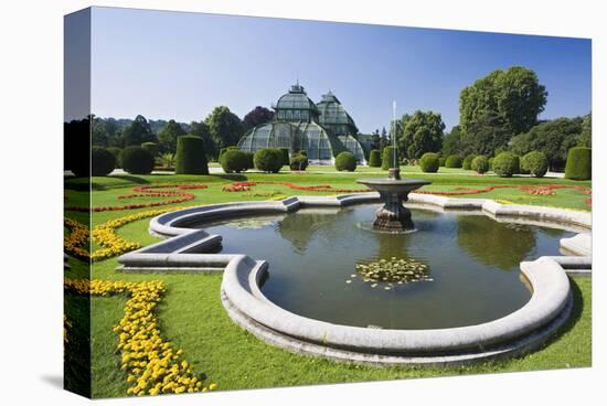 Palm House in the palace garden of Schoenbrunn Palace, Vienna, Austria-null-Stretched Canvas