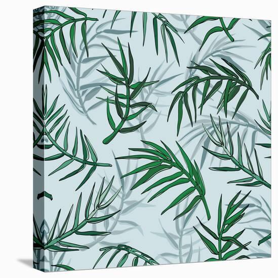 Palm Jungle Leaves Pattern-Mirifada-Stretched Canvas