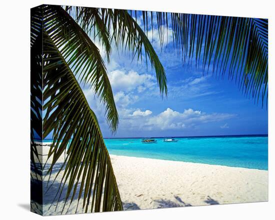 Palm-lined Beach on the Island of Bandos, North Male Atoll, Maldives-null-Stretched Canvas