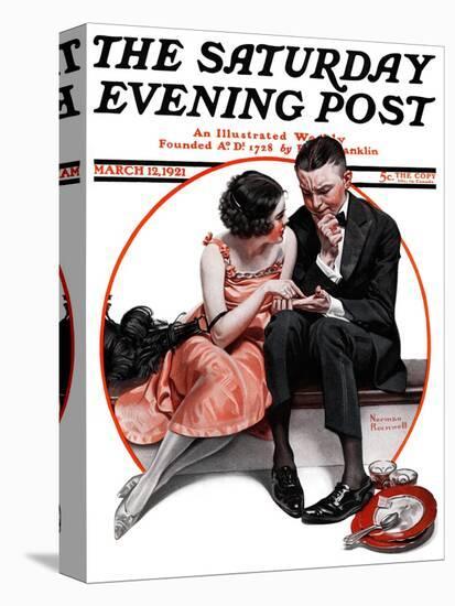 "Palm Reader" or "Fortuneteller" Saturday Evening Post Cover, March 12,1921-Norman Rockwell-Premier Image Canvas