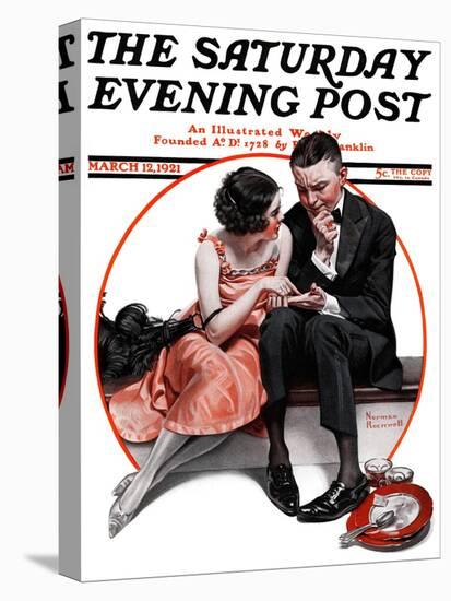 "Palm Reader" or "Fortuneteller" Saturday Evening Post Cover, March 12,1921-Norman Rockwell-Premier Image Canvas