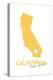 Palm Springs, California - State Outline and Heart (Yellow)-Lantern Press-Stretched Canvas