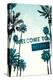 Palm Springs, California - Street Sign and Palms-Lantern Press-Stretched Canvas