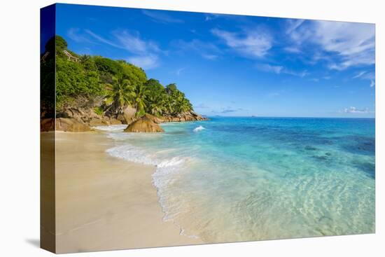 Palm Trees and Tropical Beach, La Digue, Seychelles-Jon Arnold-Premier Image Canvas