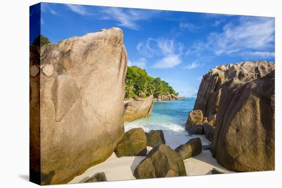 Palm Trees and Tropical Beach, La Digue, Seychelles-Jon Arnold-Premier Image Canvas