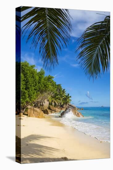 Palm Trees and Tropical Beach, La Digue, Seychelles-Jon Arnold-Premier Image Canvas