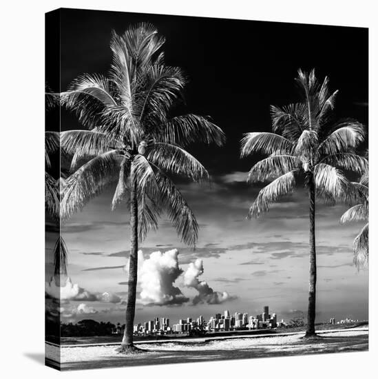 Palm Trees overlooking Downtown Miami - Florida-Philippe Hugonnard-Premier Image Canvas
