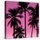 Palms Black on Pink I-Mia Jensen-Stretched Canvas
