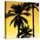 Palms Black on Yellow I-Mia Jensen-Stretched Canvas