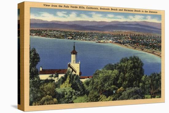Palo Verde Hills, California - View of Redondo & Hermosa Beaches-Lantern Press-Stretched Canvas