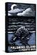 Palomino Island, Puerto Rico - Sea Turtle on Beach - Scratchboard-Lantern Press-Stretched Canvas