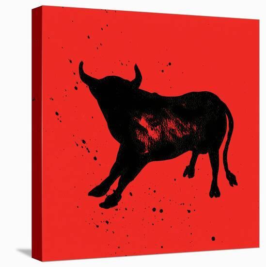 Pamplona Bull V-Rosa Mesa-Stretched Canvas