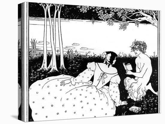 Pan Reading to a Woman by a Brook, 1898-Aubrey Beardsley-Premier Image Canvas