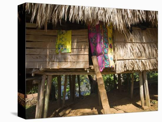 Panama, Chagres River, Embera Village, Thatched Hut-Jane Sweeney-Premier Image Canvas