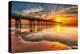 Panama City Beach, Florida - Pier and Sunset-Lantern Press-Stretched Canvas