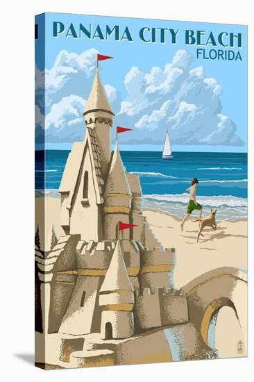 Panama City Beach, Florida - Sand Castle-Lantern Press-Stretched Canvas