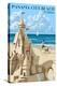 Panama City Beach, Florida - Sand Castle-Lantern Press-Stretched Canvas