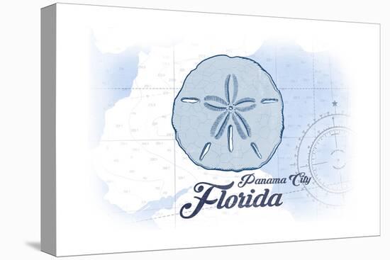 Panama City, Florida - Sand Dollar - Blue - Coastal Icon-Lantern Press-Stretched Canvas