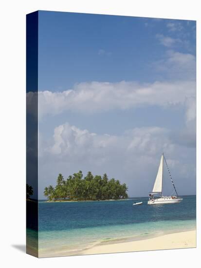Panama, Comarca de Kuna Yala, San Blas Islands, Beach and Sailing Boat-Jane Sweeney-Premier Image Canvas