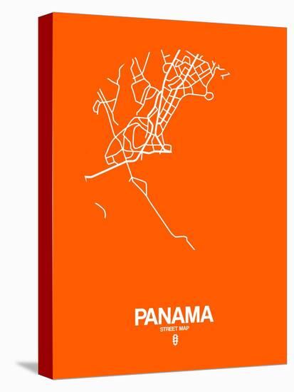 Panama Street Map Orange-NaxArt-Stretched Canvas