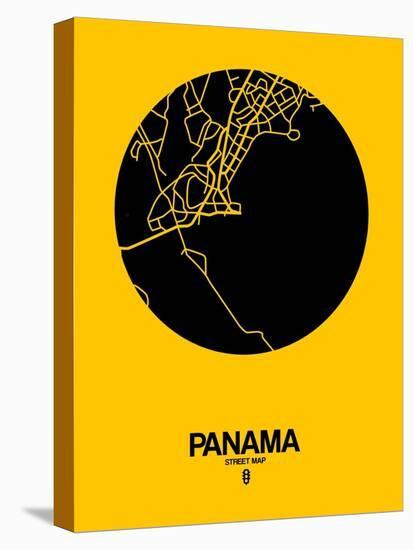 Panama Street Map Yellow-NaxArt-Stretched Canvas