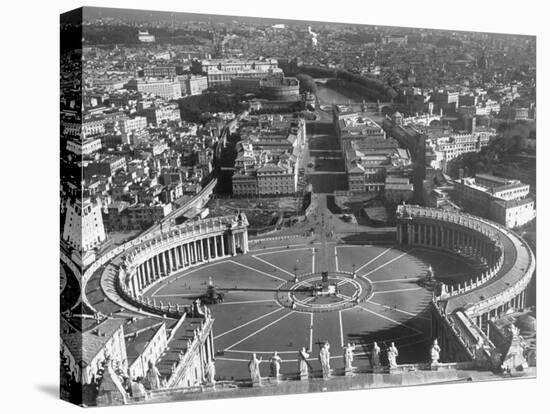 Panaromic View of Rome from Atop St. Peter's Basilica Looking Down on St. Peter's Square-Margaret Bourke-White-Premier Image Canvas