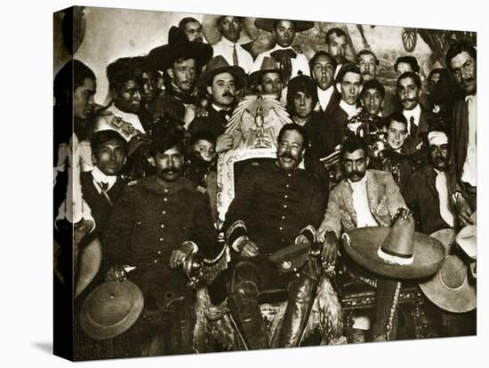 Pancho Villa in the Presidential Chair with Emiliano Zapata at His Side, Mexico City, 1914-5-null-Premier Image Canvas