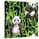 Pandas with Bamboo-tanycya-Stretched Canvas