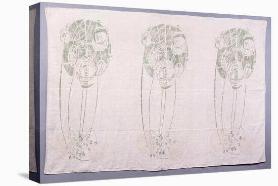 Panel of Three Stylised Rose Motifs in Green and Cream, for One Back of a Corner Settle-Charles Rennie Mackintosh-Premier Image Canvas