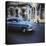 Panned Shot of an Old Blue American Car, Havana, Cuba, West Indies, Central America-Lee Frost-Premier Image Canvas