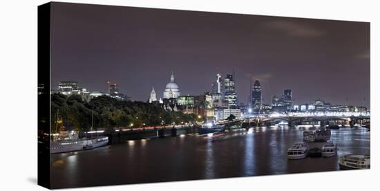 Panorama, City of London, St Paul's Cathedral, Anglican Cathedral, the Thames-Axel Schmies-Premier Image Canvas