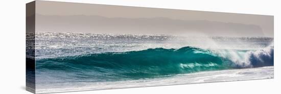 Panorama of a beautiful backlit wave breaking off a beach, Hawaii-Mark A Johnson-Premier Image Canvas