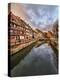 Panorama of colored houses reflected in River Lauch at sunset, Petite Venise, Colmar, Haut-Rhin dep-Roberto Moiola-Premier Image Canvas