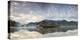 Panorama of Kochelsee framed by pink clouds at sunset, Schlehdorf, Bavaria, Germany, Europe-Roberto Moiola-Premier Image Canvas