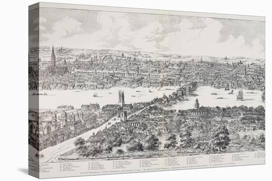Panorama of London, Westminster and Southwark, Illustration from 'Maps of Old London', 1543-Anthonis van den Wyngaerde-Premier Image Canvas