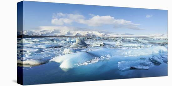 Panorama of Mountains and Icebergs Locked in the Frozen Water-Neale Clark-Premier Image Canvas