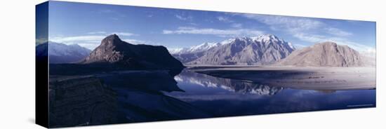 Panorama of Mountains Reflected in the Water of the Indus River, Skardu, Baltistan, Pakistan, Asia-Ursula Gahwiler-Premier Image Canvas
