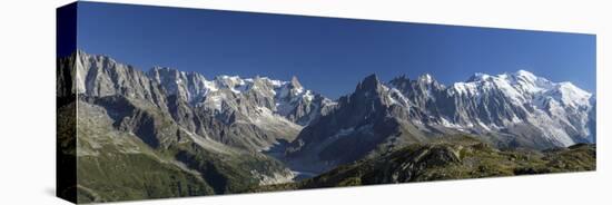 Panorama of the Mountain Range of Mont Blanc, Haute Savoie, French Alps, France-Roberto Moiola-Premier Image Canvas