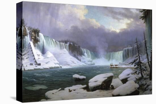 Panorama of the Niagara Falls in Winter, 1857-Hippolyte Victor Valentin Sebron-Premier Image Canvas