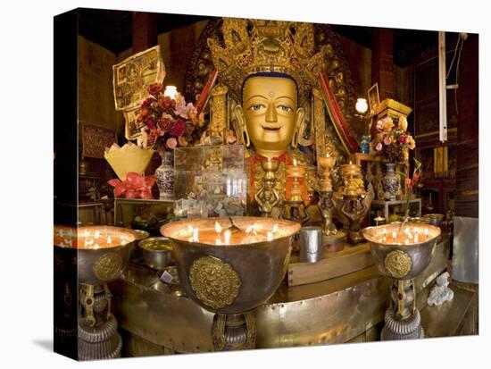 Panorama of Tibetan Buddhist Chapel at Drepung Monastery, Lhasa, Tibet, China-Don Smith-Premier Image Canvas