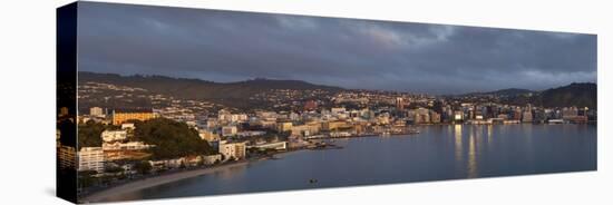 Panorama of Wellington City and Harbour-Nick Servian-Premier Image Canvas